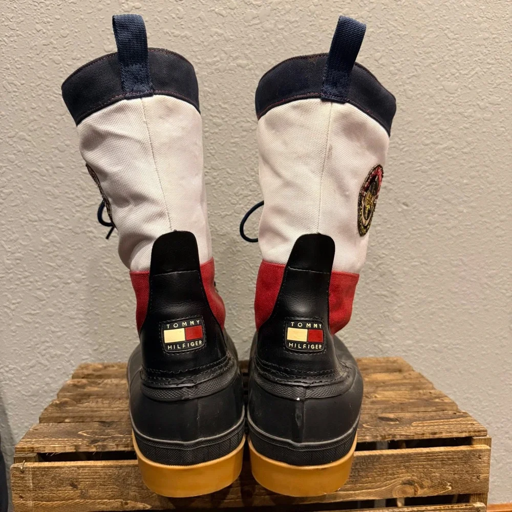 Vintage‎ 90s Tommy Hilfiger Mens 13 Snow Boots Expedition Series Red White Blue
